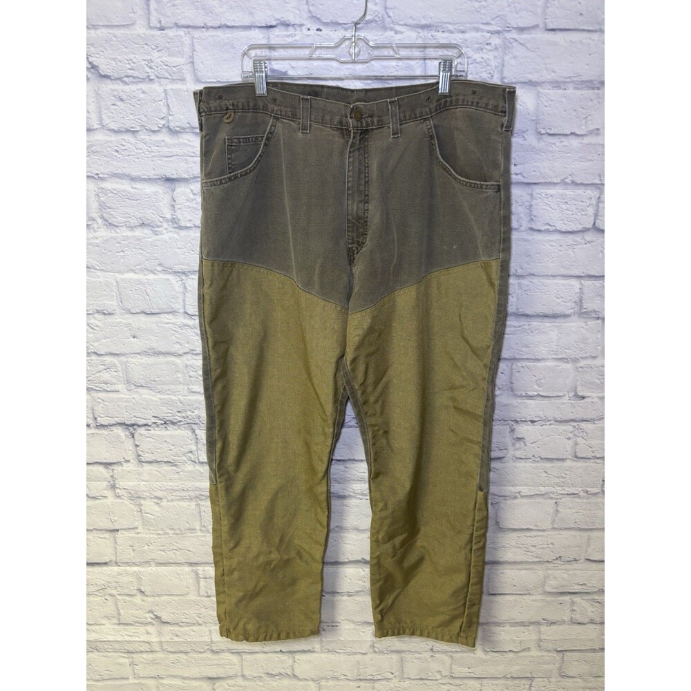 Wrangler Pants Mens 40x30 Brown Pro Gear Hunting Brush Guard Canvas Outdoor